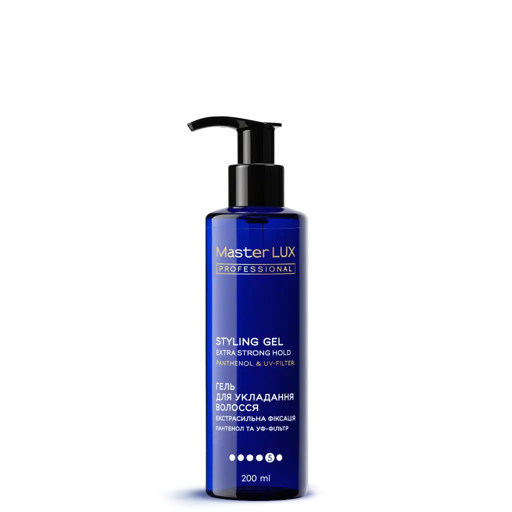 Гель для укладання волосся екстрасильна фіксація Master LUX professional 200 ml