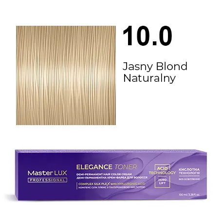 Demi-permanent hair color cream Master LUX professional ELEGANCE TONER 10.0 Lightest Blonde Natural Golden