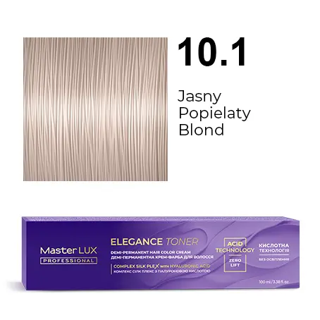 Półtrwała farba do włosów w kremie Master LUX professional ELEGANCE TONER 10.1 Jasny popielaty blond
