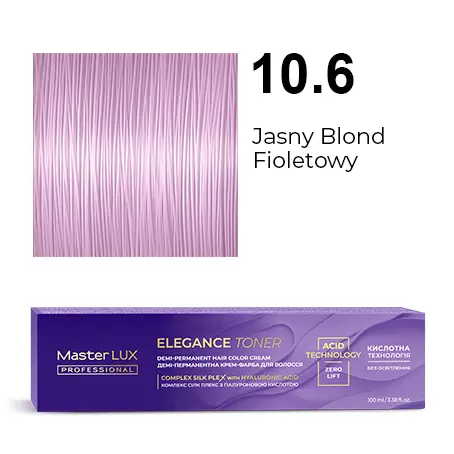Półtrwała farba do włosów w kremie Master LUX professional ELEGANCE TONER 10.6 Jasny blond fioletowy