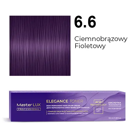 Półtrwała farba do włosów w kremie Master LUX professional ELEGANCE TONER 6.6 Ciemnobrązowy fioletowy