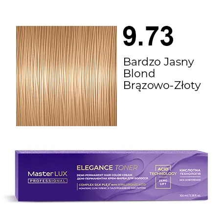 Półtrwała farba do włosów w kremie Master LUX professional ELEGANCE TONER 9.73 Bardzo jasny blond brązowo-złoty