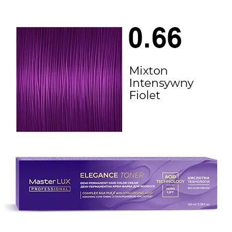 Demi-permanent hair color cream Master LUX professional ELEGANCE TONER 0.66 Mixtone Intensive Violet