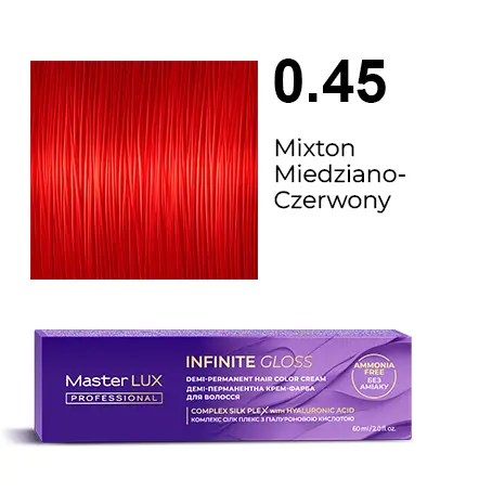 Demi-Permanent Hair color Cream Master LUX Professional INFINITE GLOSS 0.45 — Red Violet Mixtone