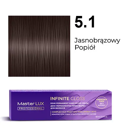 Demi-permanent hair color cream Master LUX professional INFINITE GLOSS 5.1 Light Brown Ash