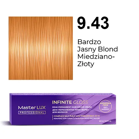 ML INFINITE GLOSS БЕЗ АМІАКУ 9.43 Дуже Світлий Блонд Мідно-Золотистий