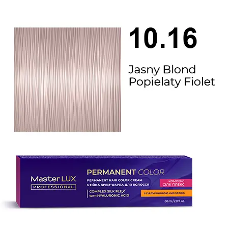 Krem do trwałej farby do włosów Master LUX professional 10.16 Jasny blond popielaty fiolet