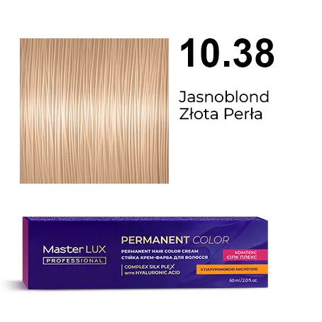 Permanent hair color cream Master LUX professional 10.38 Lightest Blonde Golden-Pearl