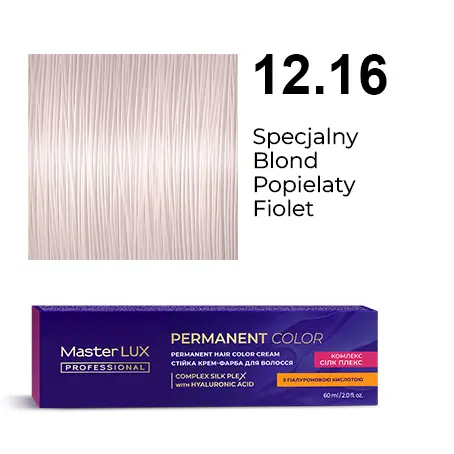 Krem do trwałej farby do włosów Master LUX professional 12.16 Specjalny blond popielaty fiolet