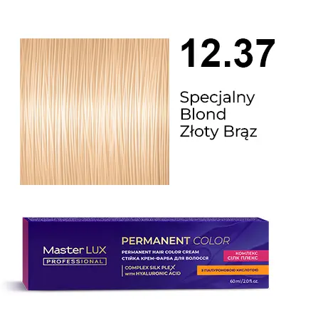 Permanent hair color cream Master LUX professional 12.37 Special Blonde Golden-Brown