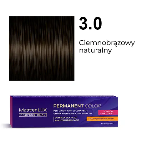 Permanent hair color cream Master LUX professional 3.0 Dark Brown Natural