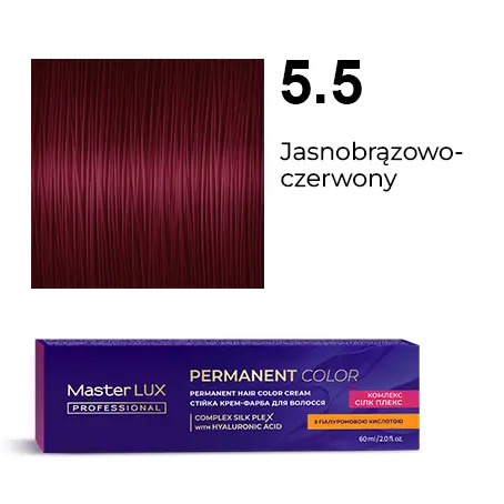 Krem do trwałej farby do włosów Master LUX professional 5.5 Jasnobrązowo-czerwony