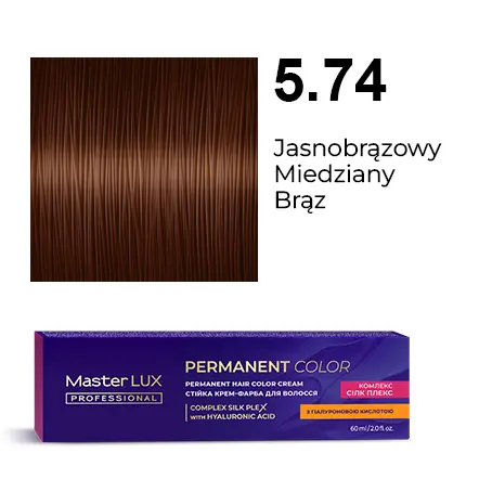 Krem do trwałej farby do włosów Master LUX professional 5.74  Jasnobrązowy Miedziany Brąz
