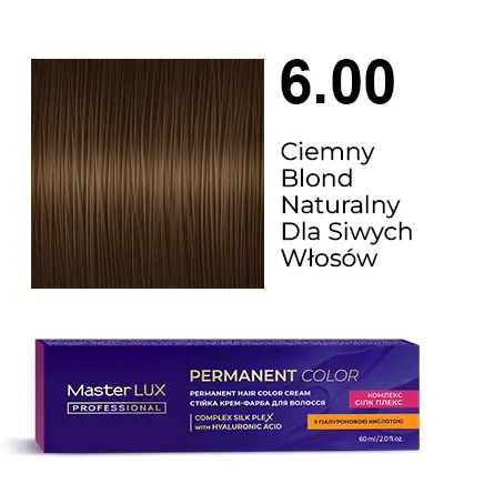Krem do trwałej farby do włosów Master LUX professional 6.00 Ciemny blond naturalny dla siwych włosów