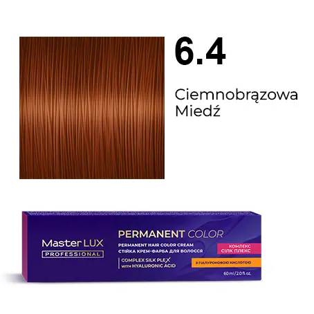 Krem do trwałej farby do włosów Master LUX professional 6.4 Ciemnobrązowa miedź