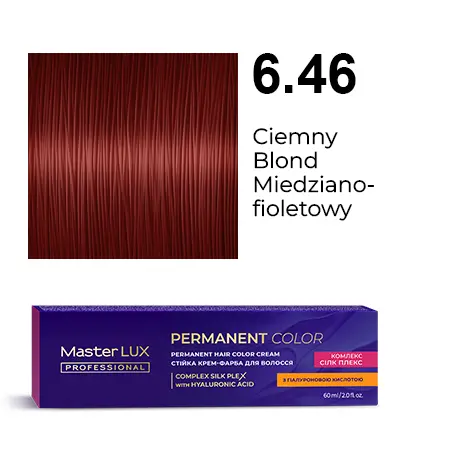 Krem do trwałej farby do włosów Master LUX professional 6.46  Ciemny blond miedziano-fioletowy