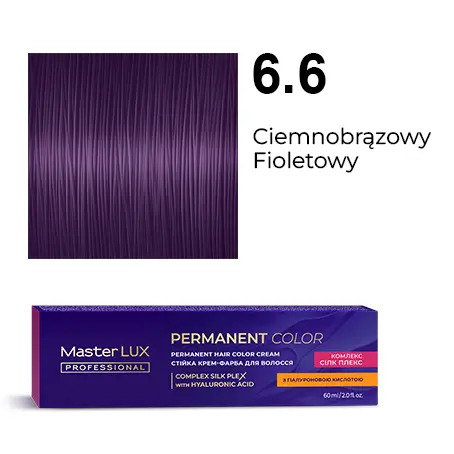 Krem do trwałej farby do włosów Master LUX professional 6.6 Ciemnobrązowy fioletowy