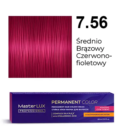 Permanent hair color cream Master LUX professional 7.56 Medium Blonde Red Violet