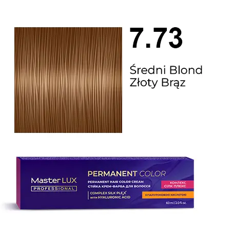 Permanent hair color cream Master LUX professional 7.73 Medium Blonde Brown Golden