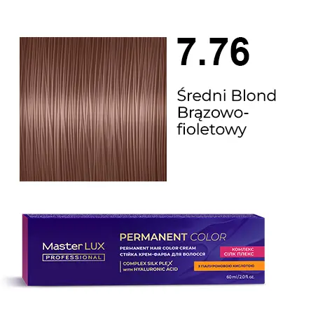 Permanent hair color cream Master LUX professional 7.76 Medium Blonde Brown Violet