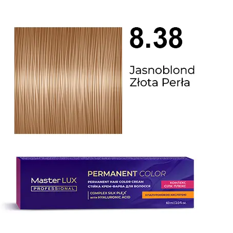 Permanent hair color cream Master LUX professional 8.38 Light Blonde Golden-Pearl