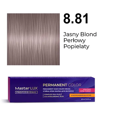 Krem do trwałej farby do włosów Master LUX professional 8.81 Jasny blond perłowy popielaty