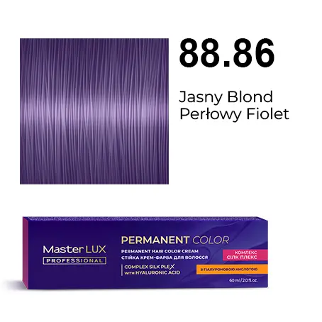 Krem do trwałej farby do włosów Master LUX professional 88.86 Jasny blond perłowy fiolet