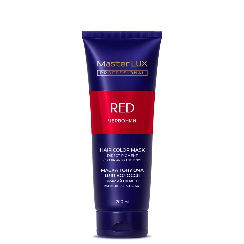 Maska tonująca do włosów Master LUX professional tone Czerwony 200 ml  (tuba)															