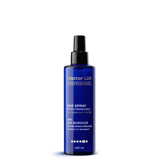[10750]  Лак для волосся екстрасильна фіксація Master LUX professional 200 ml