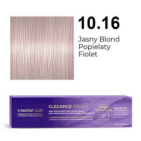 [20635] Półtrwała farba do włosów w kremie Master LUX professional ELEGANCE TONER 10.16 Jasny blond popielaty fiolet