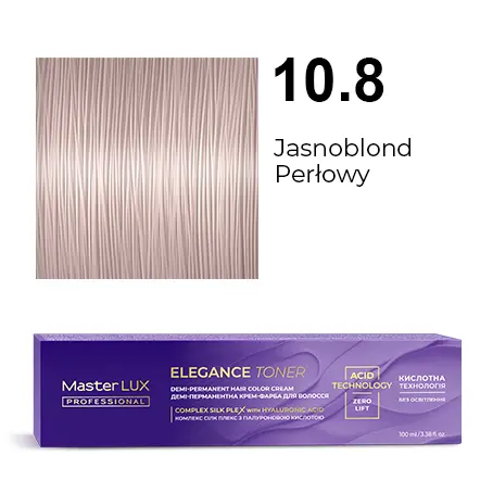 [20645] Demi-permanent hair color cream Master LUX professional ELEGANCE TONER 10.8 Lightest Blonde Pearl