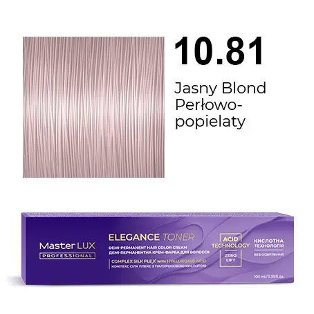 [20646] Demi-permanent hair color cream Master LUX professional ELEGANCE TONER 10.81 Lightest Blonde Pearl Ash