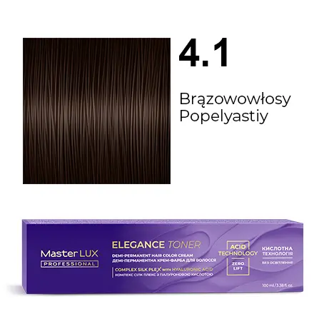 [20551] Demi-permanent hair color cream Master LUX professional ELEGANCE TONER 4.1 Medium Brown Ash