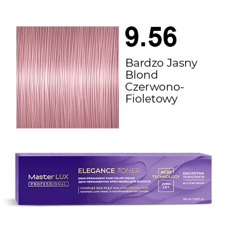 [20626] Demi-permanent hair color cream Master LUX professional ELEGANCE TONER 9.56 Very Light Blonde Red Violet