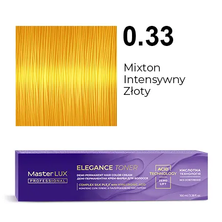 [20650] Demi-permanent hair color cream Master LUX professional ELEGANCE TONER 0.33 Mixtone Intensive Golden
