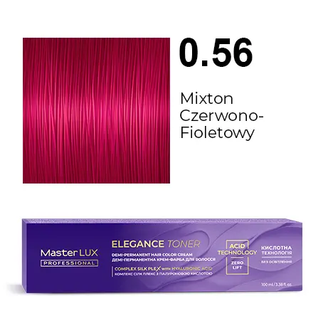 [20652] Demi-permanent hair color cream Master LUX professional ELEGANCE TONER 0.56 Mixtone Red Violet