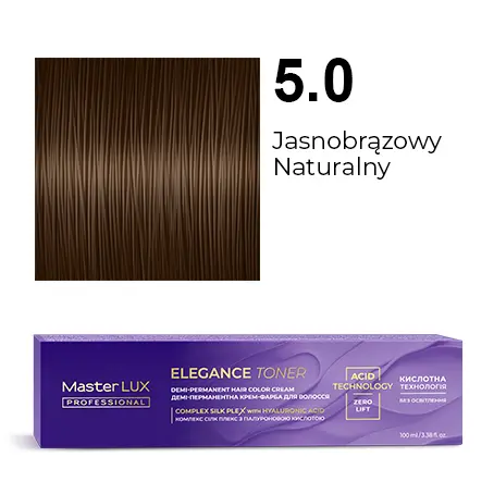 [20555] Demi-permanent hair color cream Master LUX professional ELEGANCE TONER 5.0 Light Brown Natural