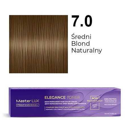 [20589] Demi-permanent hair color cream Master LUX professional ELEGANCE TONER 7.0 Medium Blonde Natural