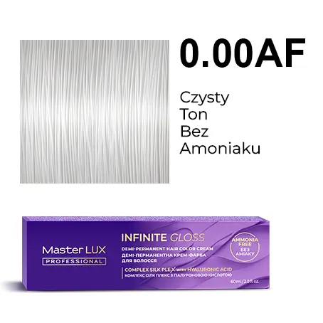 [IG-0.00AF] Demi-Permanent Hair color Cream Master LUX Professional INFINITE GLOSS 0.00AF — Ammonia-Free Clear