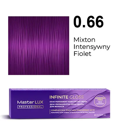 Demi-permanent hair color cream Master LUX professional INFINITE GLOSS 0.66 Mixtone Intensive Violet
