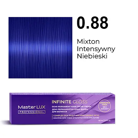 [IG-0.88] Półtrwała farba do włosów w kremie Master LUX Professional INFINITE GLOSS 0.88 — mikston intensywnie niebieski