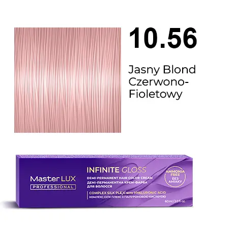 [IG-10.56] Demi-Permanent Hair color Cream Master LUX Professional INFINITE GLOSS 10.56 — Very Light Blonde, Red Violet