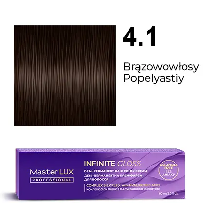 Demi-permanent hair color cream Master LUX professional INFINITE GLOSS 4.1 Medium Brown Ash