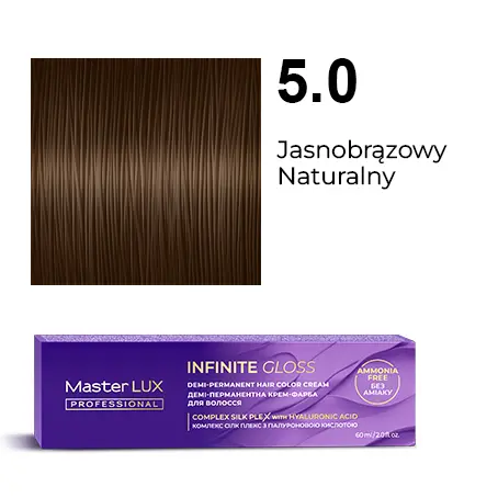 Demi-permanent hair color cream Master LUX professional INFINITE GLOSS 5.0 Light Brown Natural