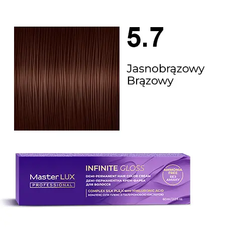 [IG-5.7] Напівстійка крем-фарба для волосся Master LUX Professional INFINITE GLOSS 5.7 — світлий шатен коричневий