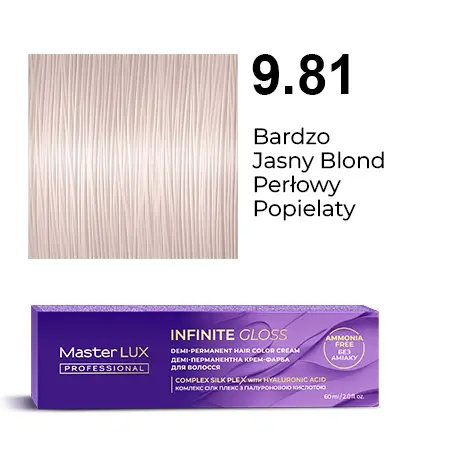 ML INFINITE GLOSS БЕЗ АМІАКУ 9.81 Дуже Світлий Блонд Перлинно-Попелястий