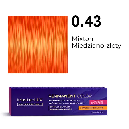 [20145] Krem do trwałej farby do włosów Master LUX professional 0.43 Mixton miedziano-złoty
