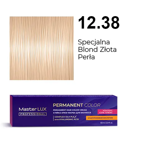 [20134] Krem do trwałej farby do włosów Master LUX professional 12.38 Specjalna blond złota perła
