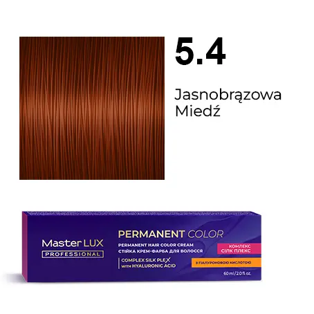 [20014] Krem do trwałej farby do włosów Master LUX professional 5.4 Jasnobrązowa miedź