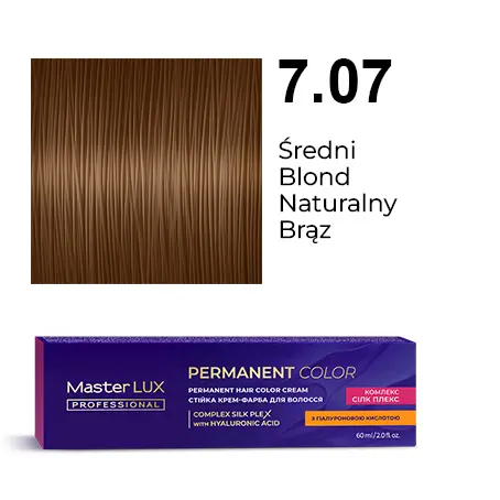 [20047] Krem do trwałej farby do włosów Master LUX professional 7.07 Średni blond naturalny brąz
